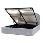 Ex Display - Valmira Queen Bed Frame - Pepper Boucle with Storage Queen Bed YoBed-Core