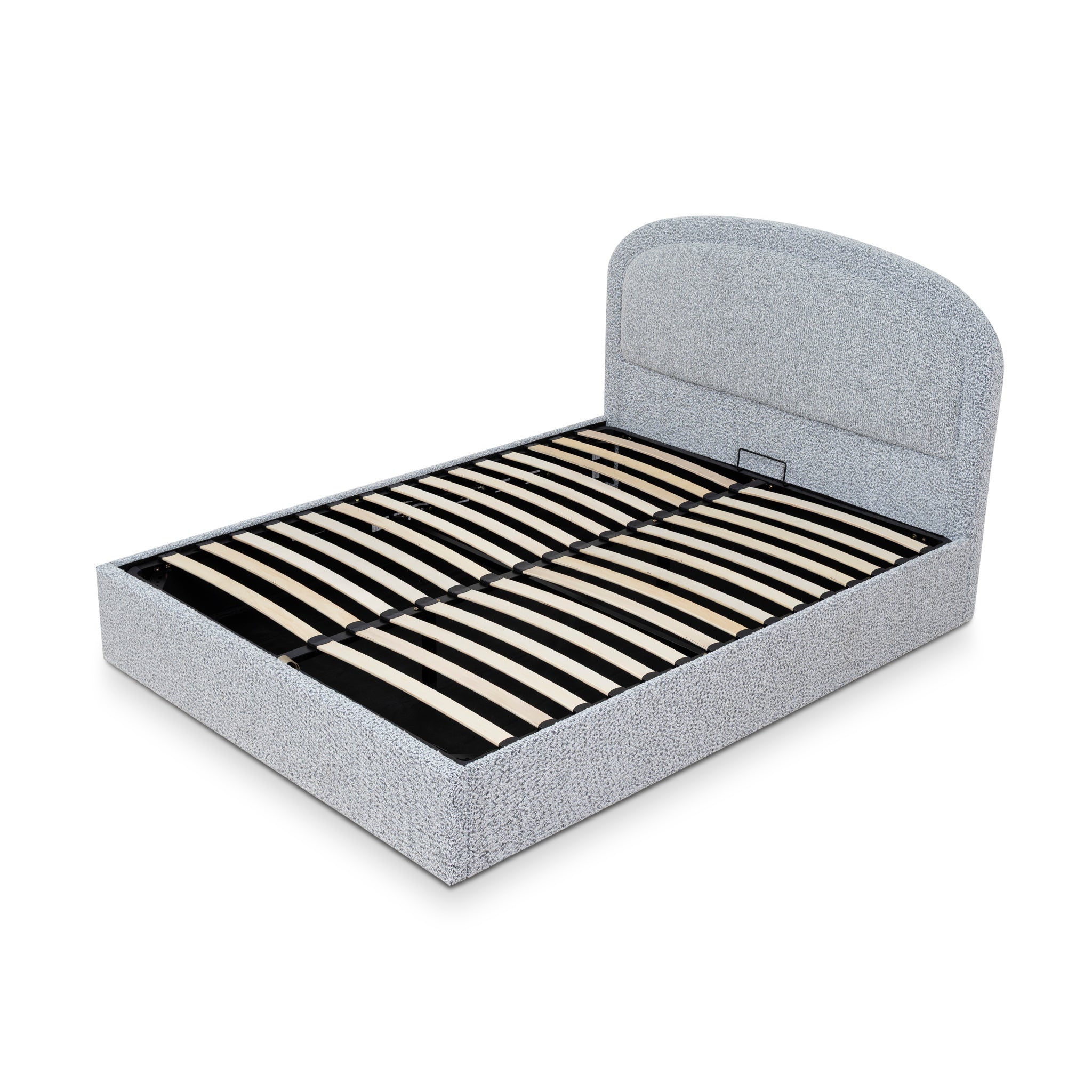 Ex Display - Valmira Queen Bed Frame - Pepper Boucle with Storage Queen Bed YoBed-Core