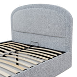 Ex Display - Valmira Queen Bed Frame - Pepper Boucle with Storage Queen Bed YoBed-Core