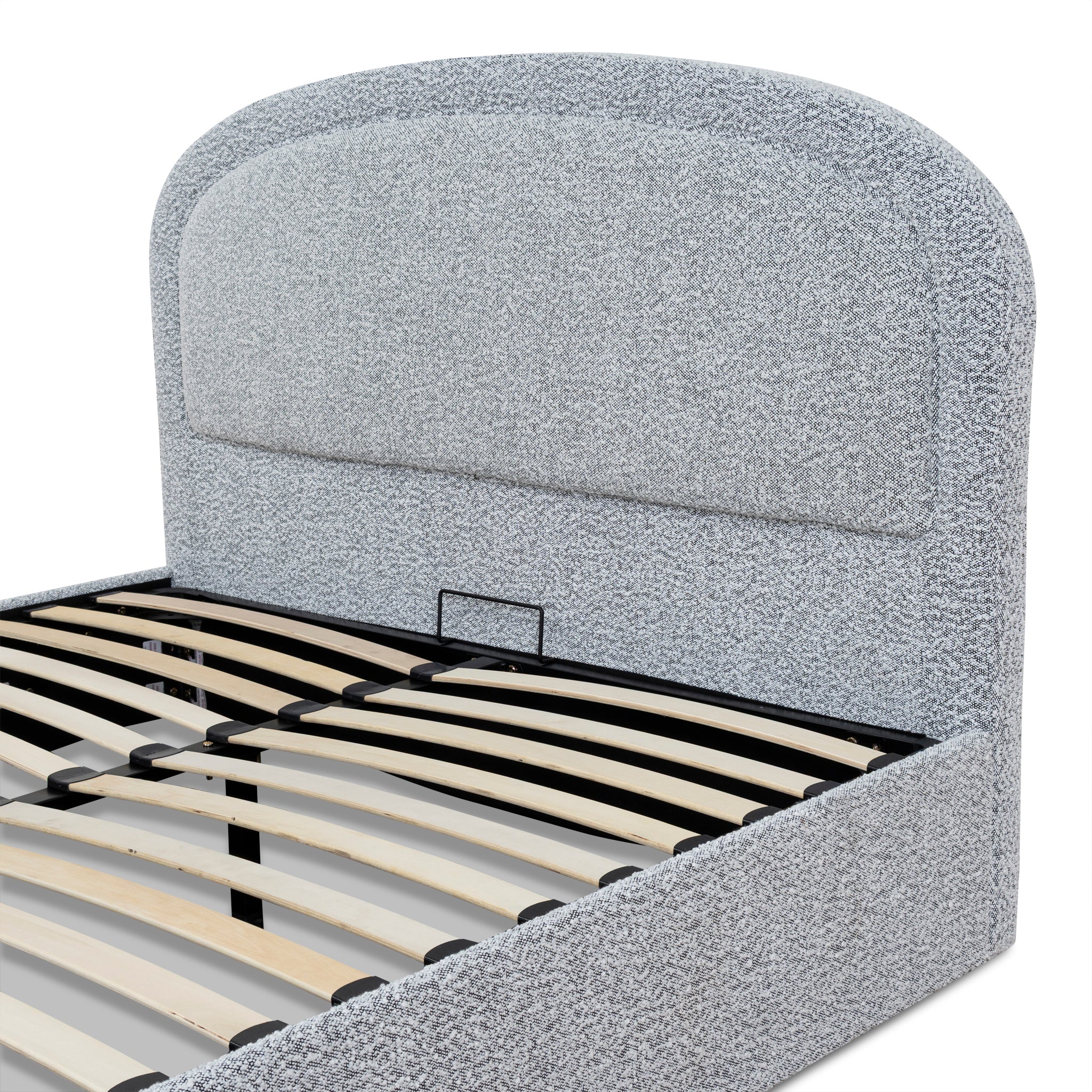 Ex Display - Valmira Queen Bed Frame - Pepper Boucle with Storage Queen Bed YoBed-Core