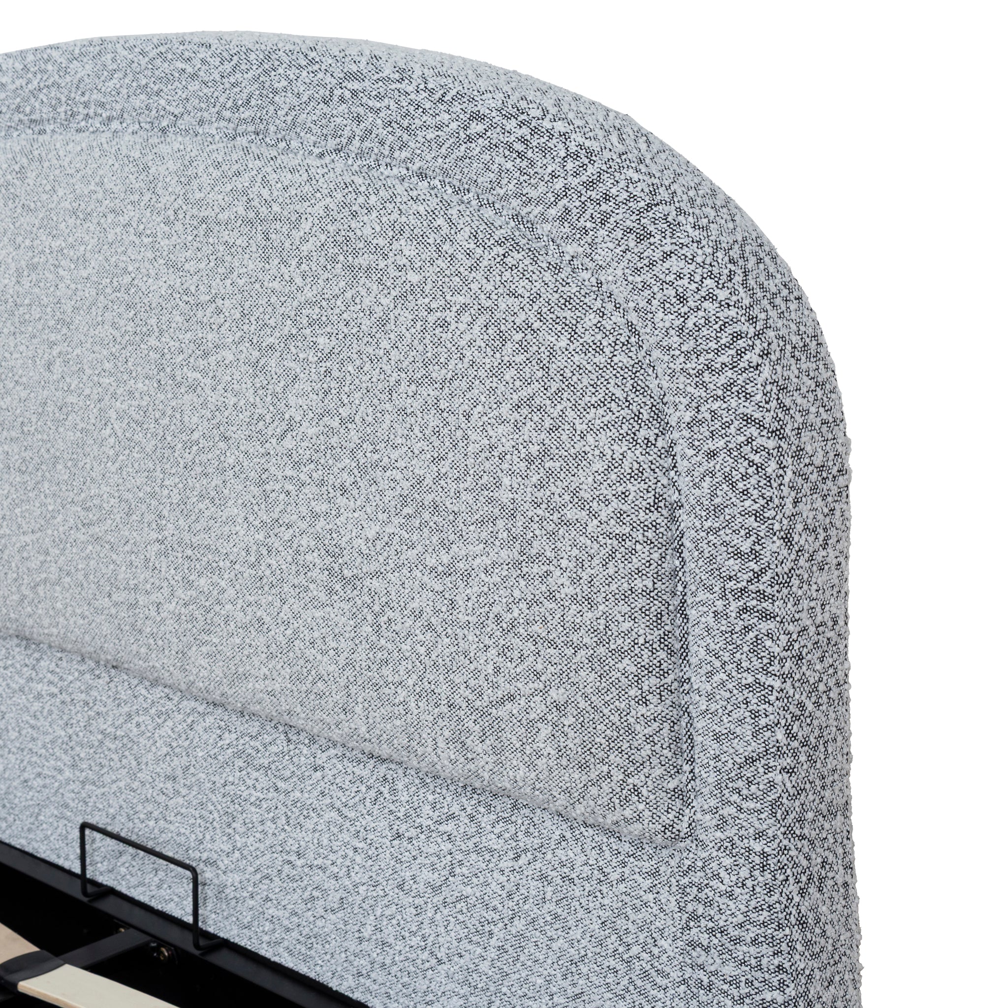 Ex Display - Valmira Queen Bed Frame - Pepper Boucle with Storage Queen Bed YoBed-Core