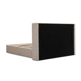 Hillsdale Queen Wide Base Bed Frame - Pale Beige Queen Bed Ming-Core