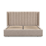 Hillsdale Queen Wide Base Bed Frame - Pale Beige Queen Bed Ming-Core