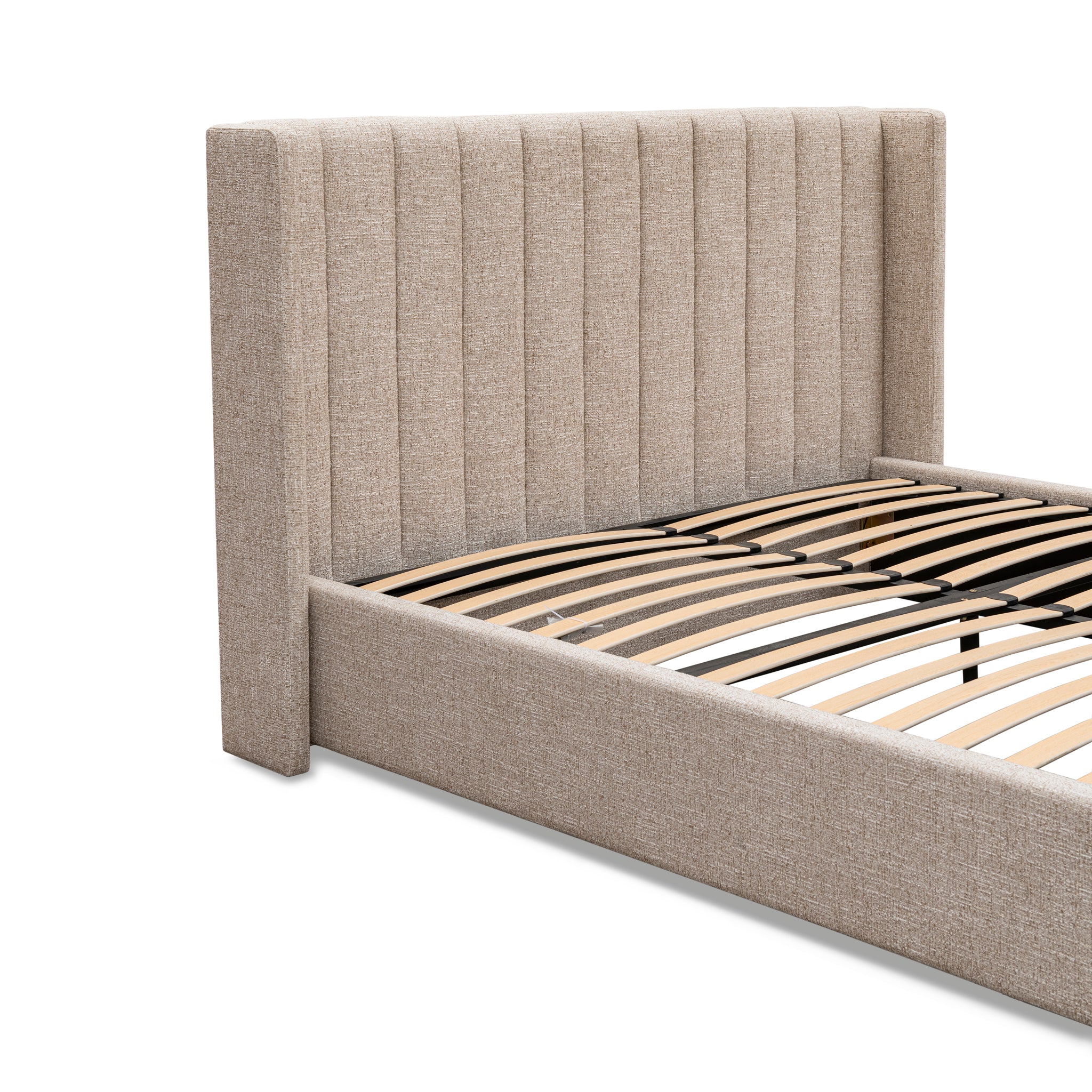 Hillsdale King Wide Base Bed Frame - Pale Beige King Bed Ming-Core