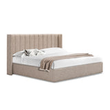 Hillsdale King Wide Base Bed Frame - Pale Beige King Bed Ming-Core
