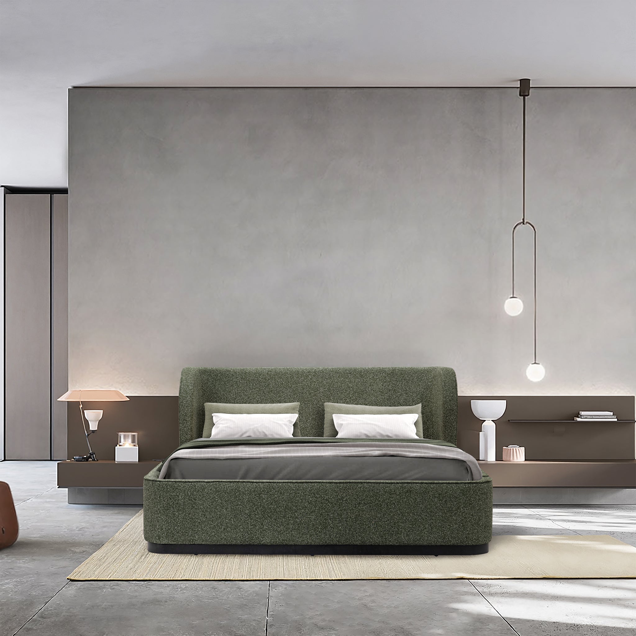 Jamar Queen Bed Frame - Hunter Green Queen Bed Ming-Core