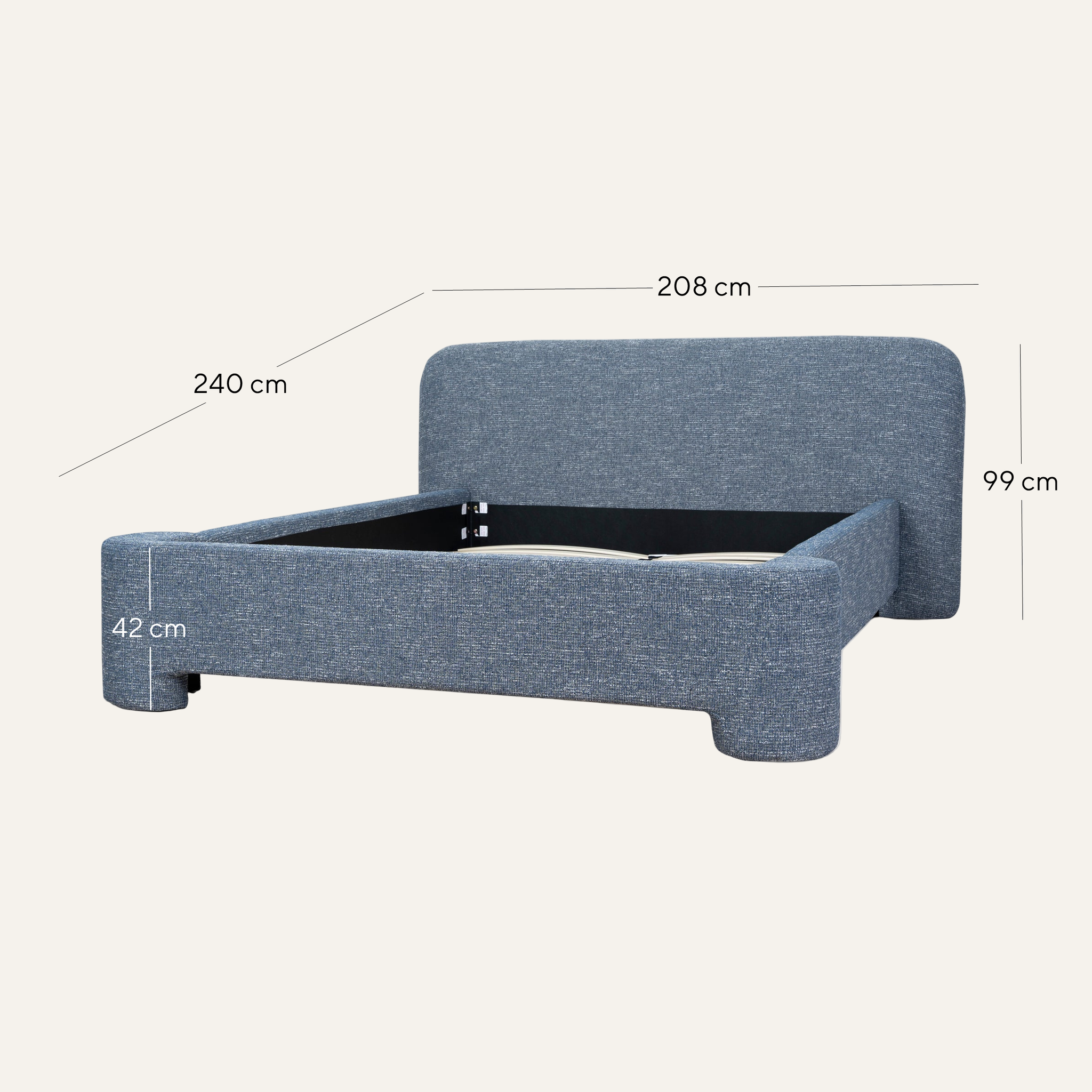 Reko Queen Bed Frame - Prussian Blue | Interior Secrets