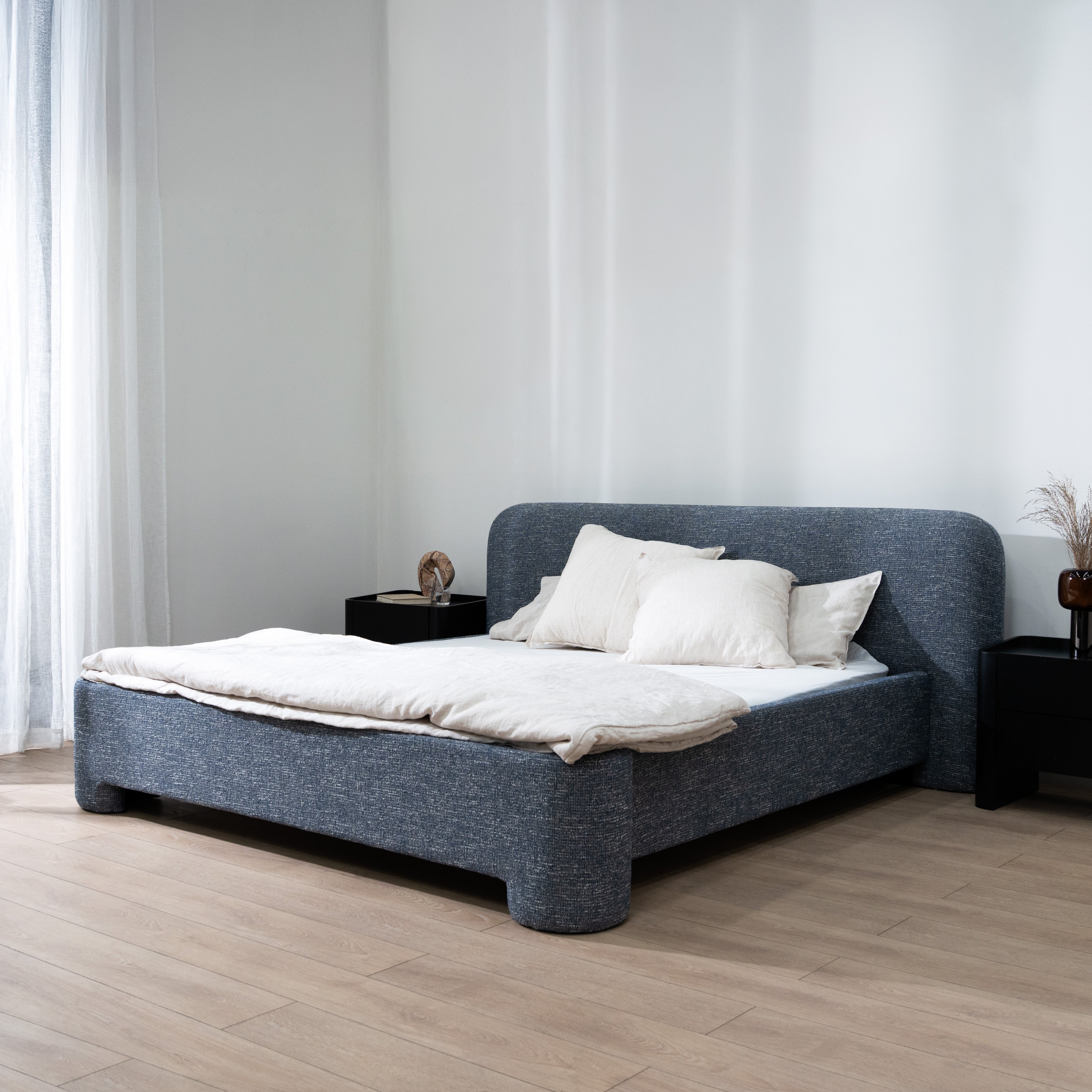 Reko Queen Bed Frame - Prussian Blue Queen Bed YoBed-Core