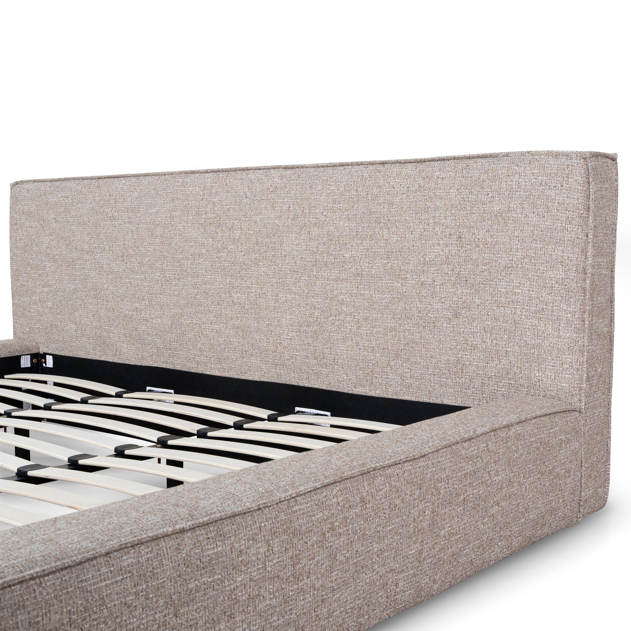 Castillo Fabric King Bed Frame - Stonish Beige King Bed YoBed-Core