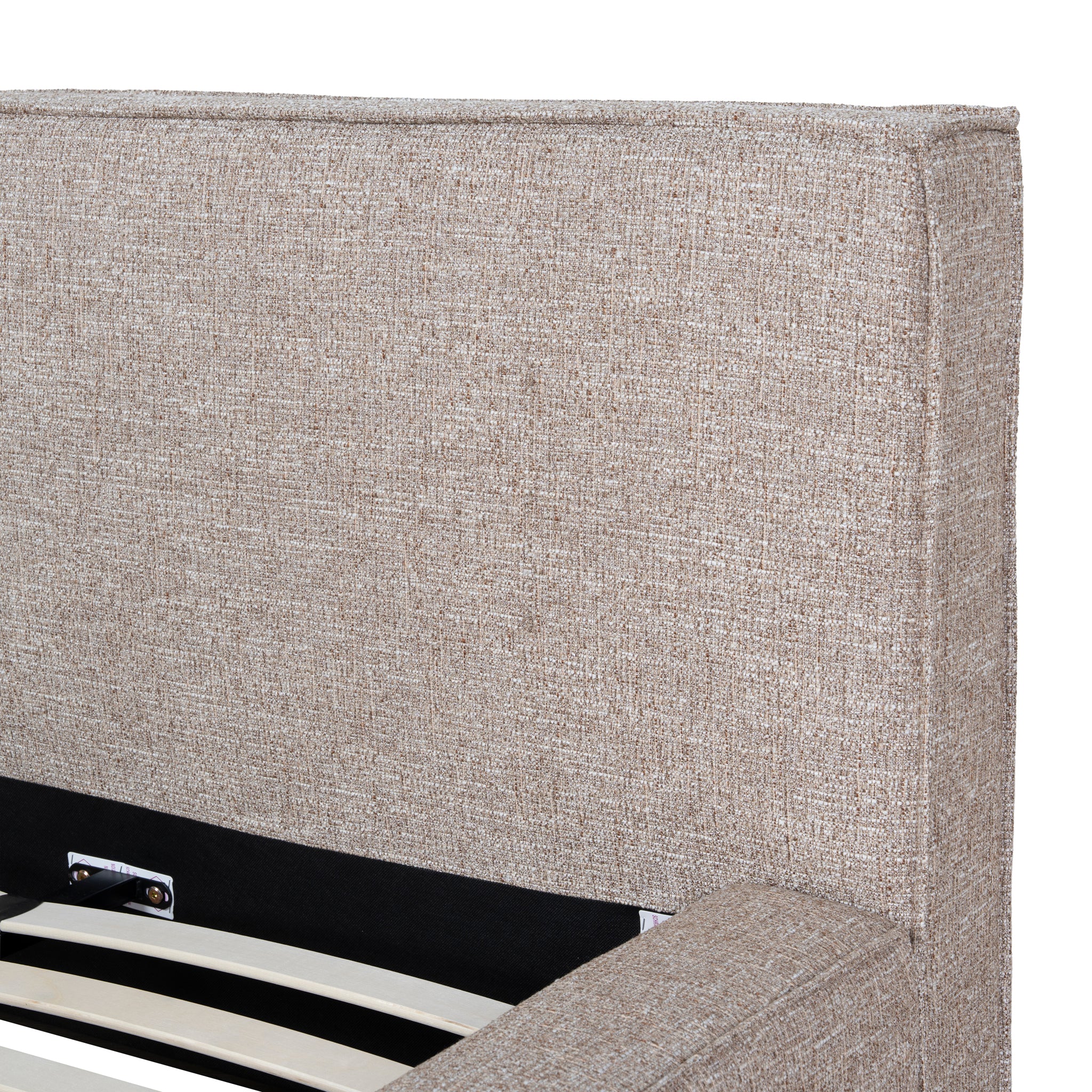 Castillo Fabric King Bed Frame - Stonish Beige King Bed YoBed-Core