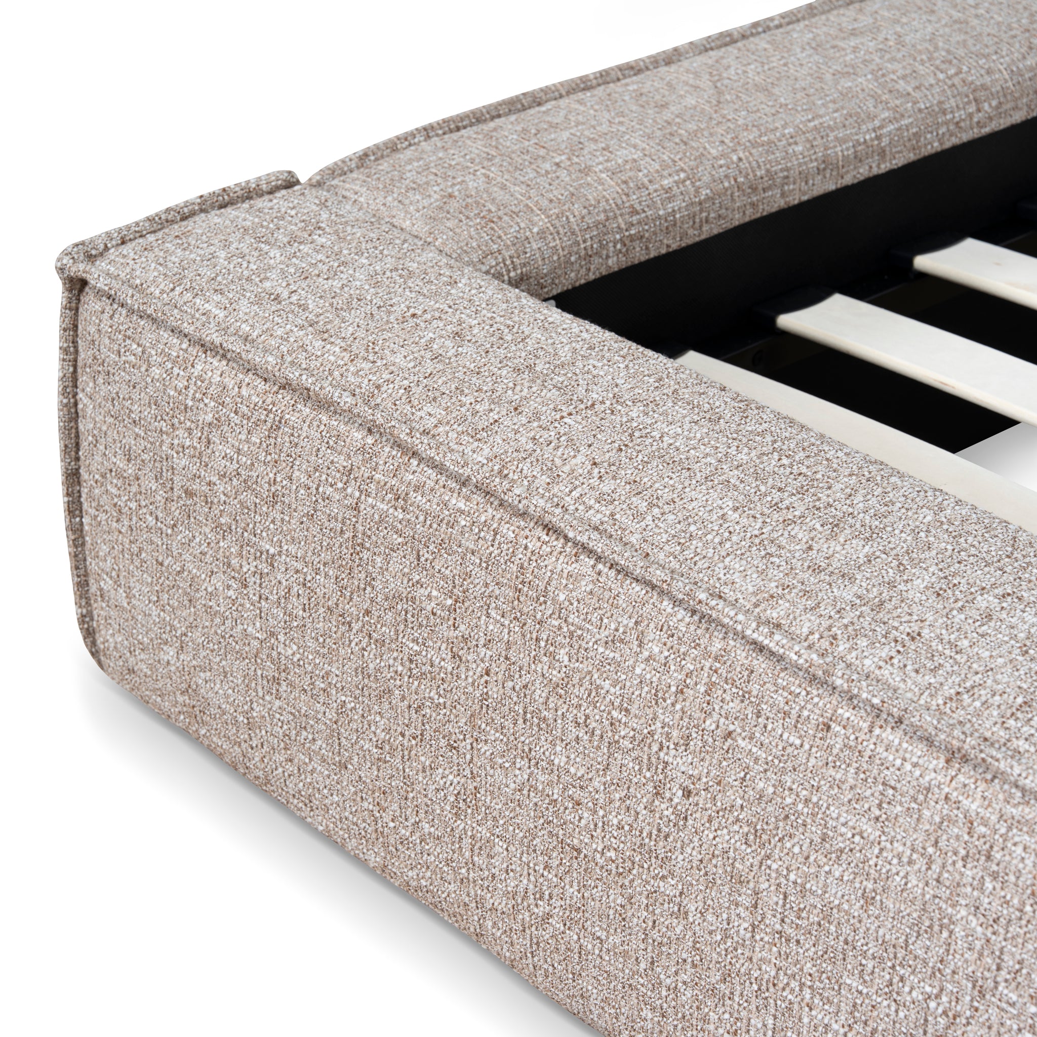 Castillo Fabric King Bed Frame - Stonish Beige King Bed YoBed-Core