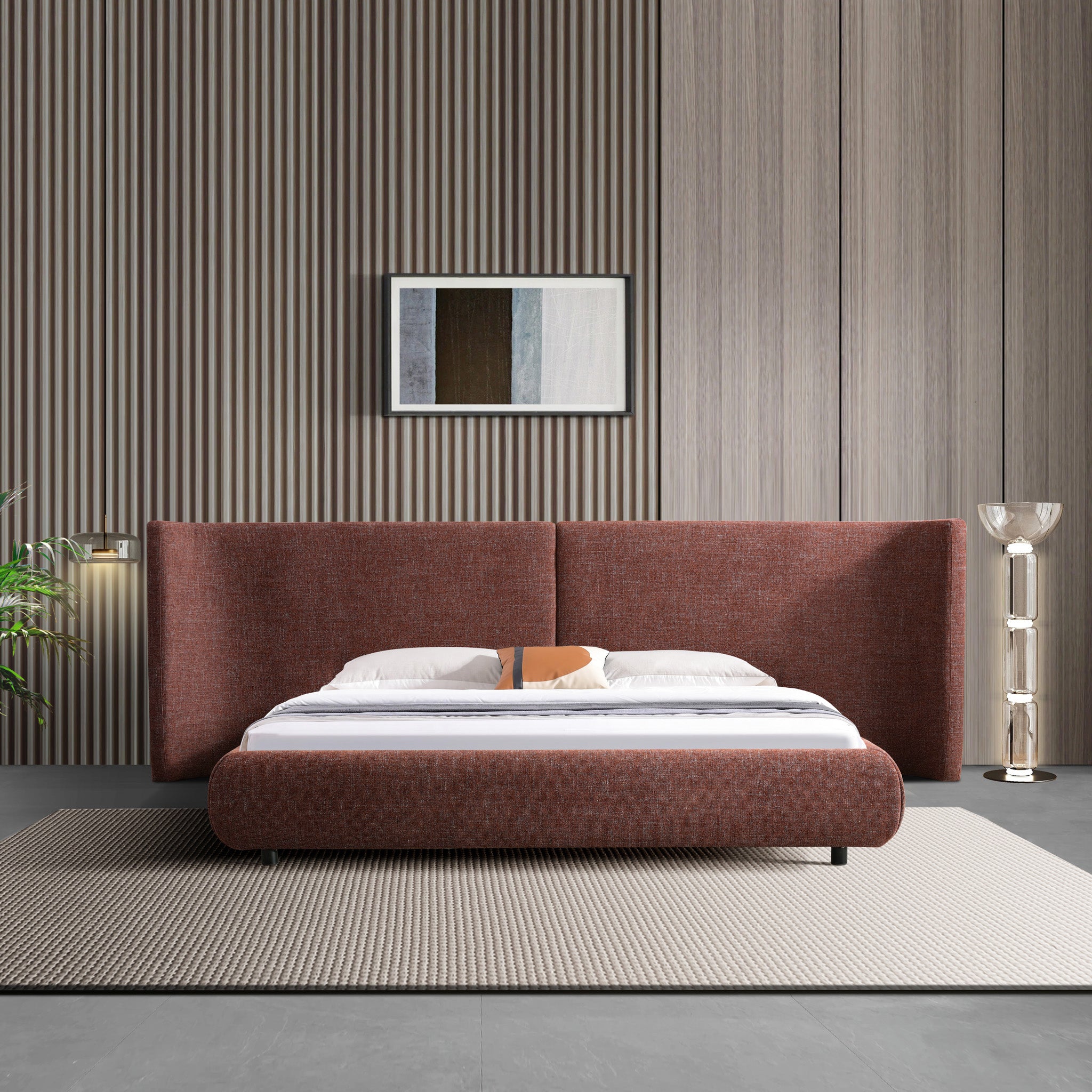 Corvelle King Bed - Moss Brown Bed Frame YoBed-Core