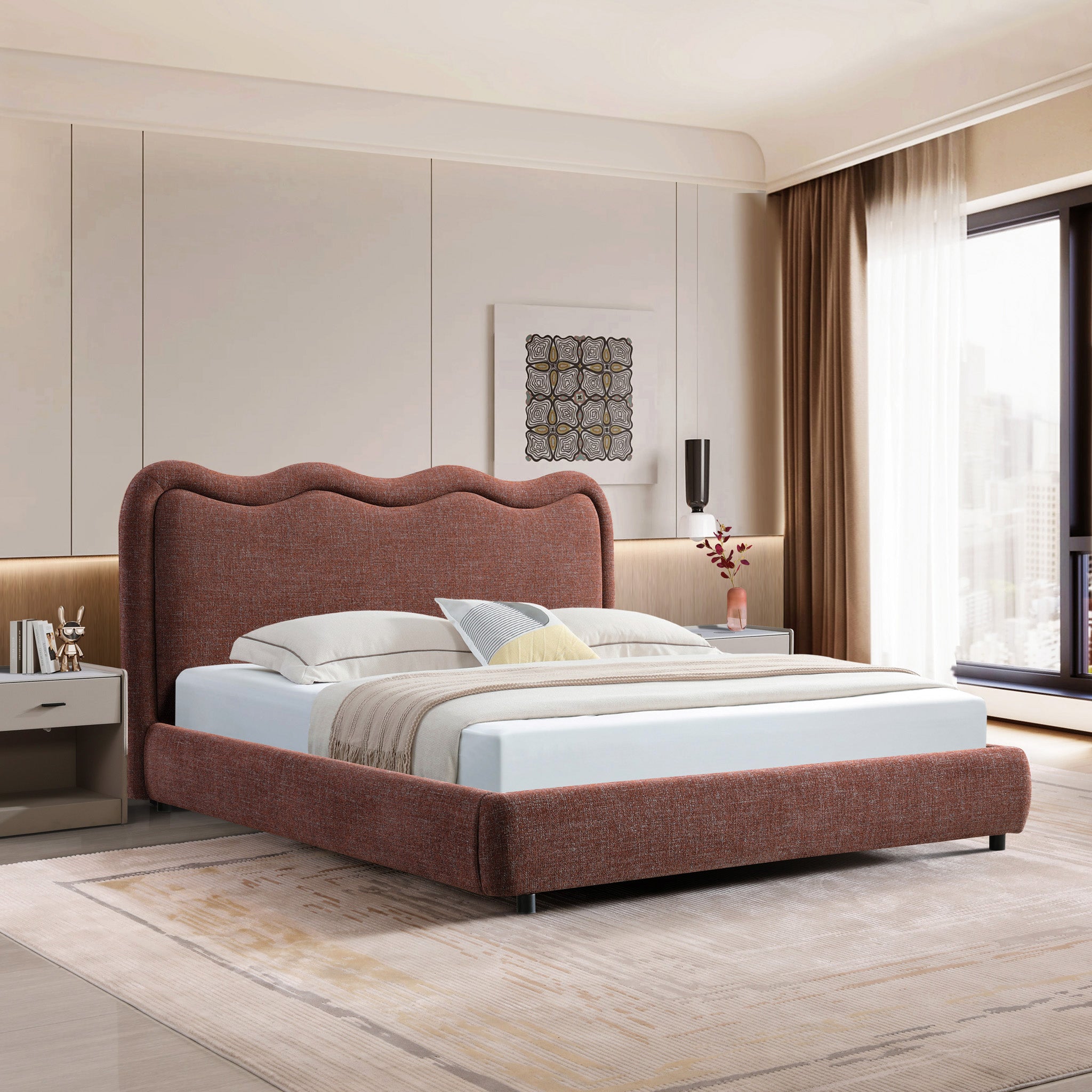 Serelle King Bed - Moss Brown Bed Frame YoBed-Core