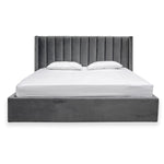 Hillsdale Queen Bed Frame - Wide Base in Charcoal Velvet Bed Frame Ming-Core   