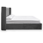 Hillsdale King Bed Frame - Wide Base in Charcoal Velvet - Last One Bed Frame Ming-Core