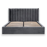 Hillsdale King Bed Frame - Wide Base in Charcoal Velvet - Last One Bed Frame Ming-Core