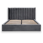 Hillsdale Queen Bed Frame - Wide Base in Charcoal Velvet Bed Frame Ming-Core   