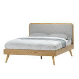 Finley Queen Bed Frame - Light Grey & Natural
