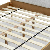 Finley Queen Bed Frame - Light Grey & Natural