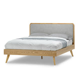 Finley Queen Bed Frame - Light Grey & Natural