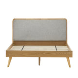 Finley Queen Bed Frame - Light Grey & Natural
