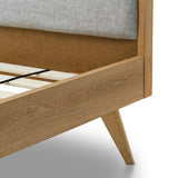 Finley Queen Bed Frame - Light Grey & Natural