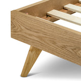 Finley Queen Bed Frame - Light Grey & Natural