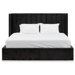 Hillsdale King Wide Base Bed Frame - Black Velvet Bed Frame Ming-Core   