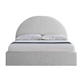 Antonia Queen Bed Frame - Cloudy Pepper Boucle with Storage Queen Bed YoBed-Core   