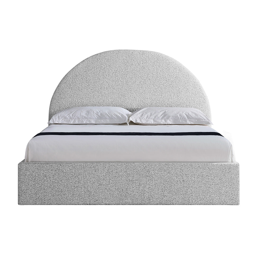 Ex Display - Antonia Queen Bed Frame - Cloudy Pepper Boucle with Storage Queen Bed YoBed-Core   