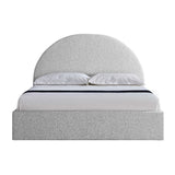 Ex Display - Antonia Queen Bed Frame - Cloudy Pepper Boucle with Storage Queen Bed YoBed-Core   