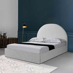Ex Display - Antonia Queen Bed Frame - Cloudy Pepper Boucle with Storage Queen Bed YoBed-Core   