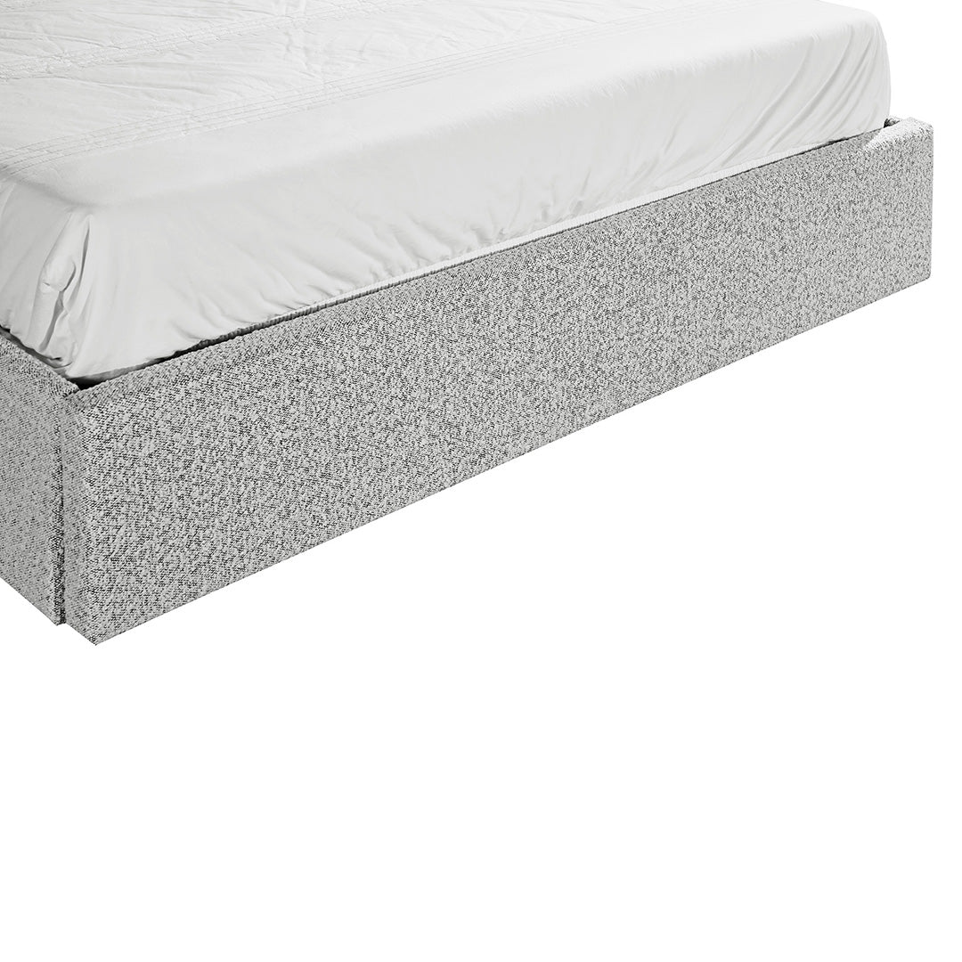 Antonia Queen Bed Frame - Cloudy Pepper Boucle with Storage Queen Bed YoBed-Core   