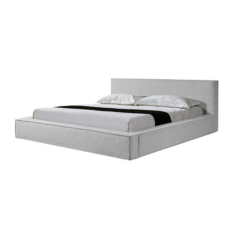 Castillo King Bed Frame - Pepper Boucle