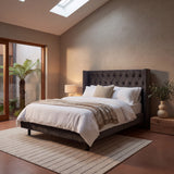 Carolina King Bed Frame - Charcoal Velvet Bed Frame Ming-Core
