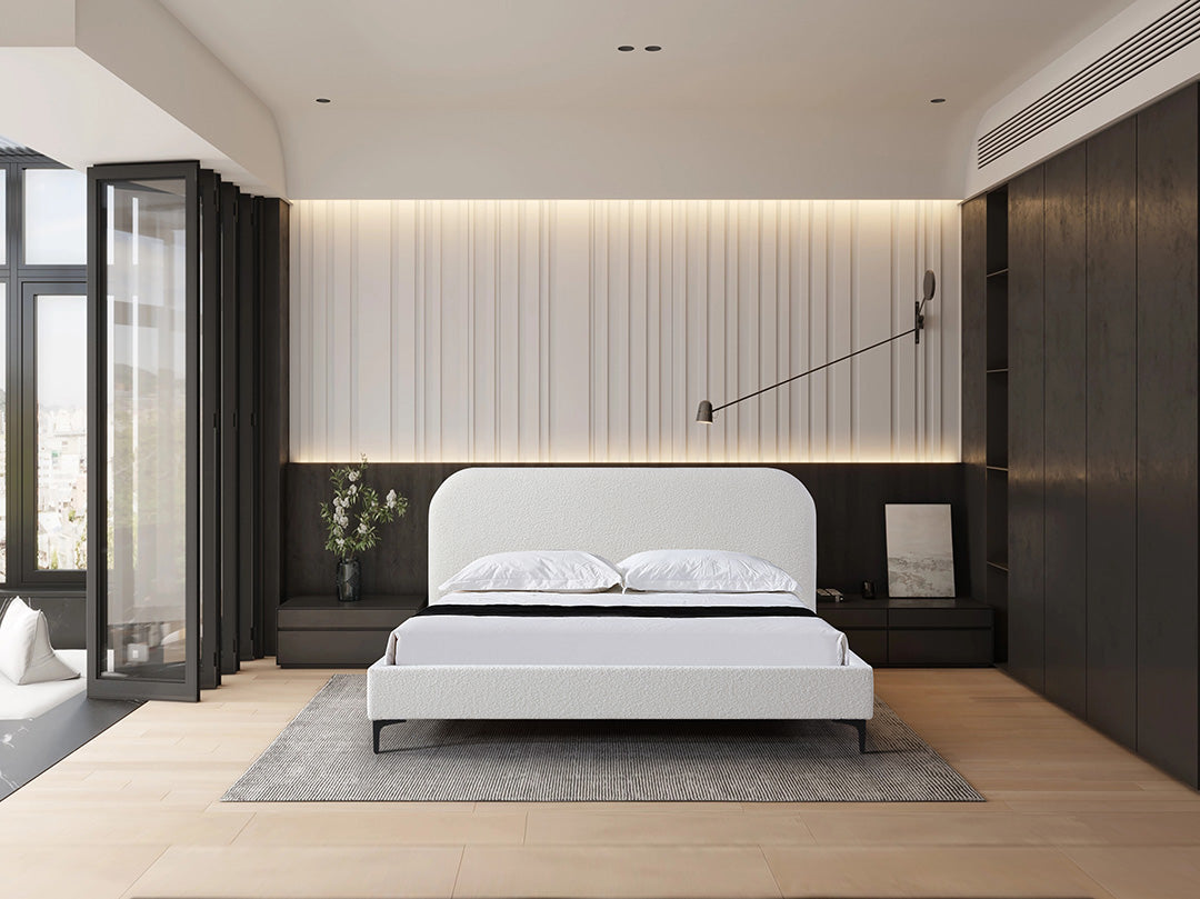 Meredith Queen Bed Frame - Cream White Bed Frame YoBed-Core   