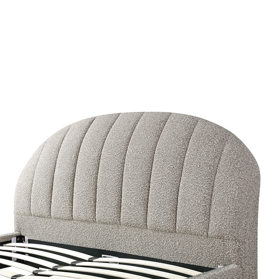 Olin Fabric Queen Bed Frame - Olive Brown Boucle - Last One Bed Frame YoBed-Core