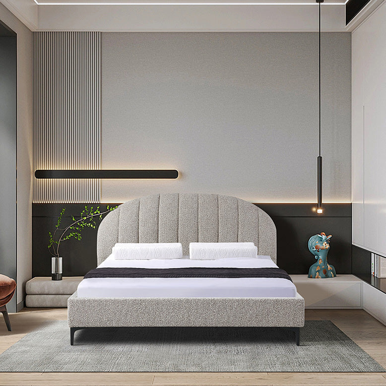 Olin Fabric Queen Bed Frame - Stonish Beige Bed Frame YoBed-Core