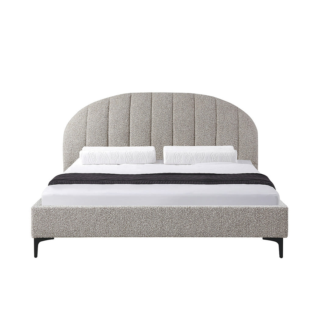 Olin Fabric Queen Bed Frame - Olive Brown Boucle - Last One Bed Frame YoBed-Core