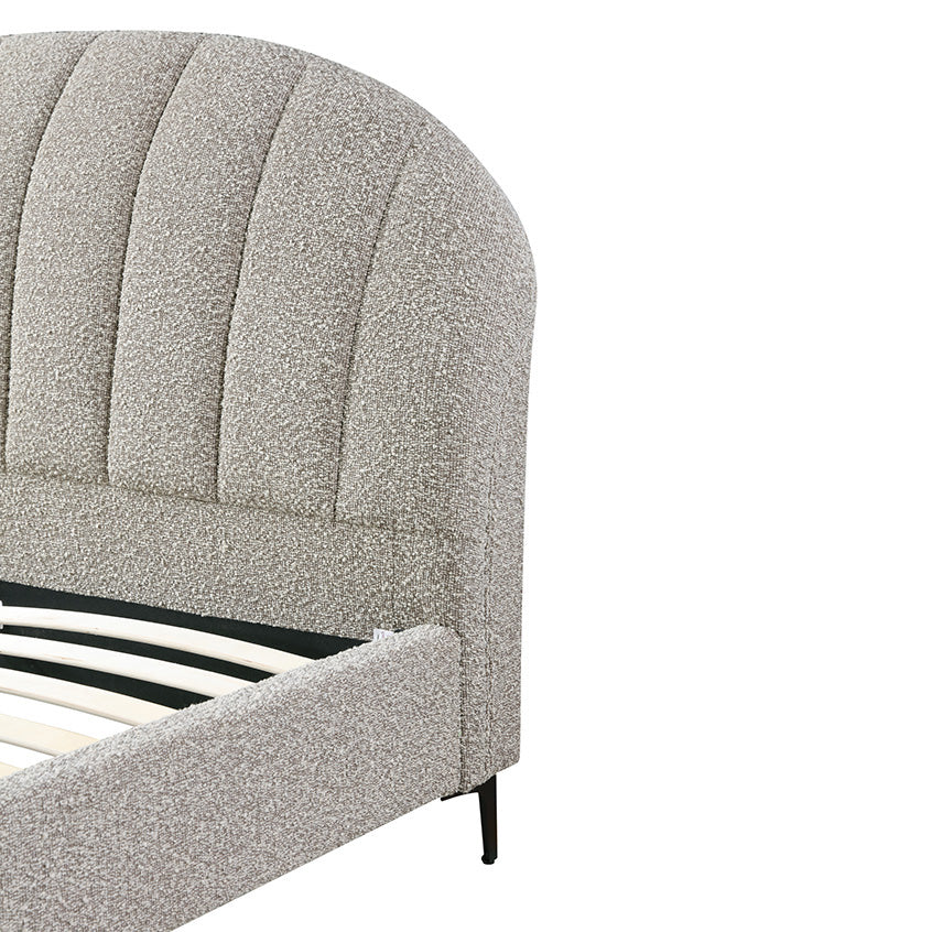 Olin Fabric Queen Bed Frame - Olive Brown Boucle - Last One Bed Frame YoBed-Core
