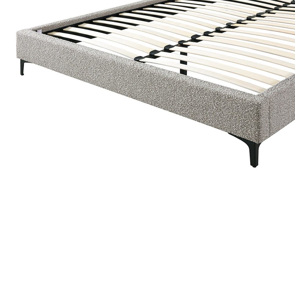 Olin Fabric Queen Bed Frame - Olive Brown Boucle - Last One Bed Frame YoBed-Core