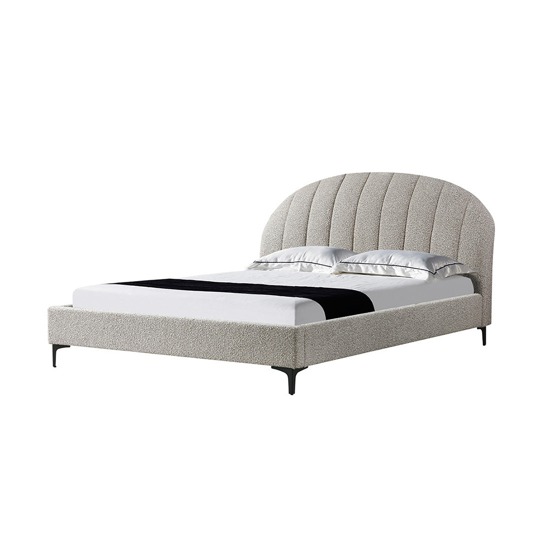 Olin Fabric Queen Bed Frame - Olive Brown Boucle - Last One Bed Frame YoBed-Core