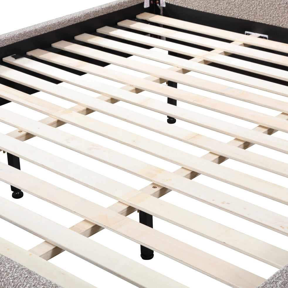 Cedar King Bed Frame - Olive Brown Boucle Bed Frame YoBed-Core