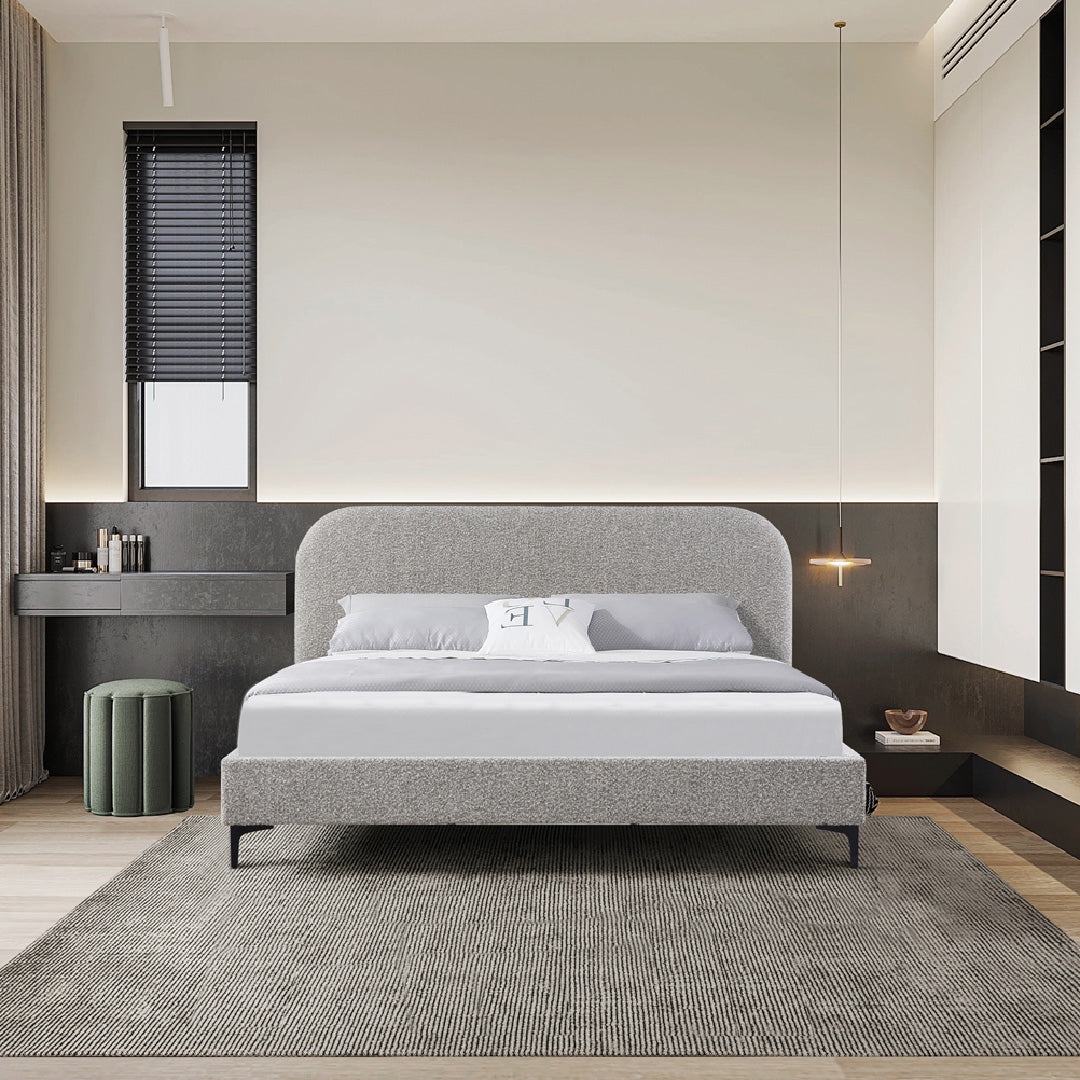 Meredith Queen Bed Frame - Olive Brown Boucle Bed Frame YoBed-Core   