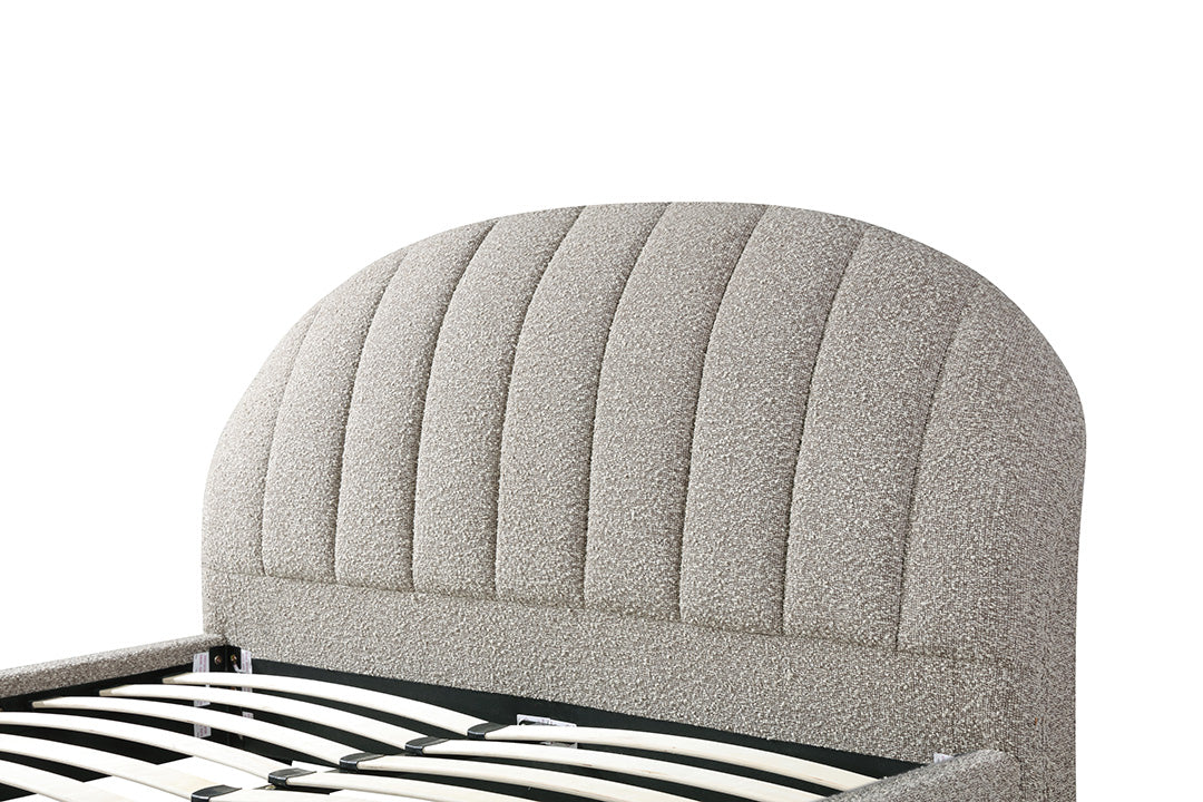 Olin Fabric Queen Bed Frame - Olive Brown Boucle - Last One Bed Frame YoBed-Core