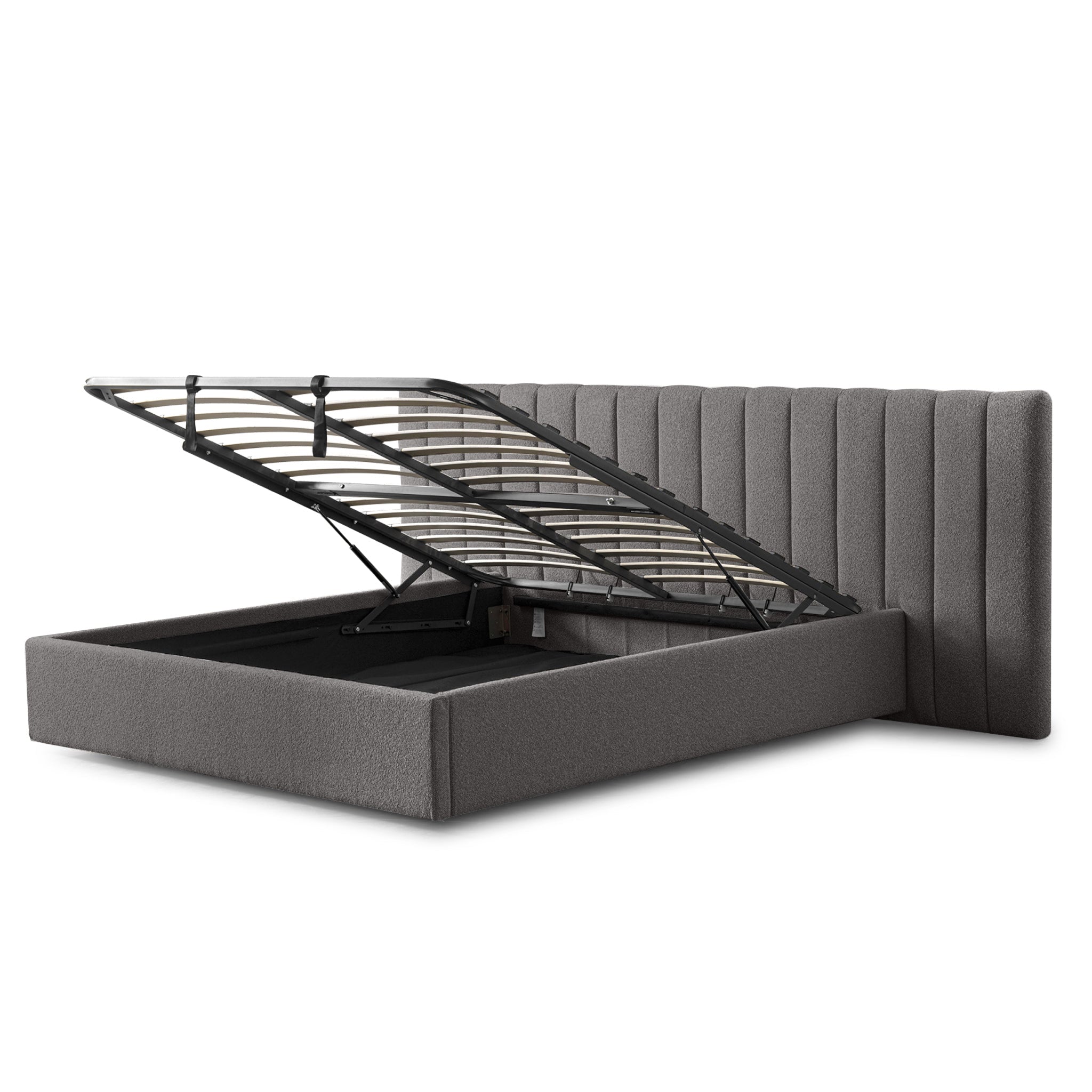 Ralph Wide Base Queen Bed Frame - Spec Charcoal with Storage Bed Frame Ming-Core   