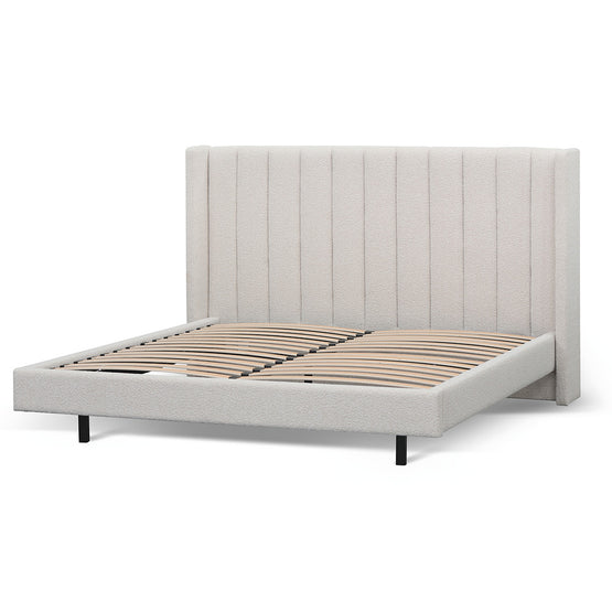 Hillsdale King Bed Frame - Snow Boucle Bed Frame Ming-Core   