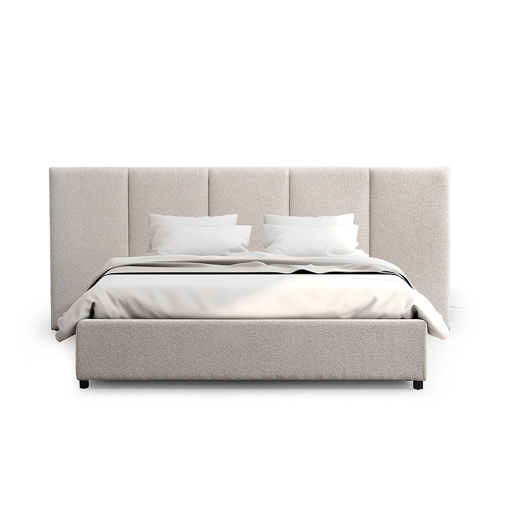 Amado King Bed Frame - Clay Grey with Storage Bed Frame Ming-Core   
