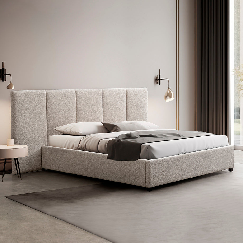 Amado King Bed Frame - Clay Grey with Storage Bed Frame Ming-Core   