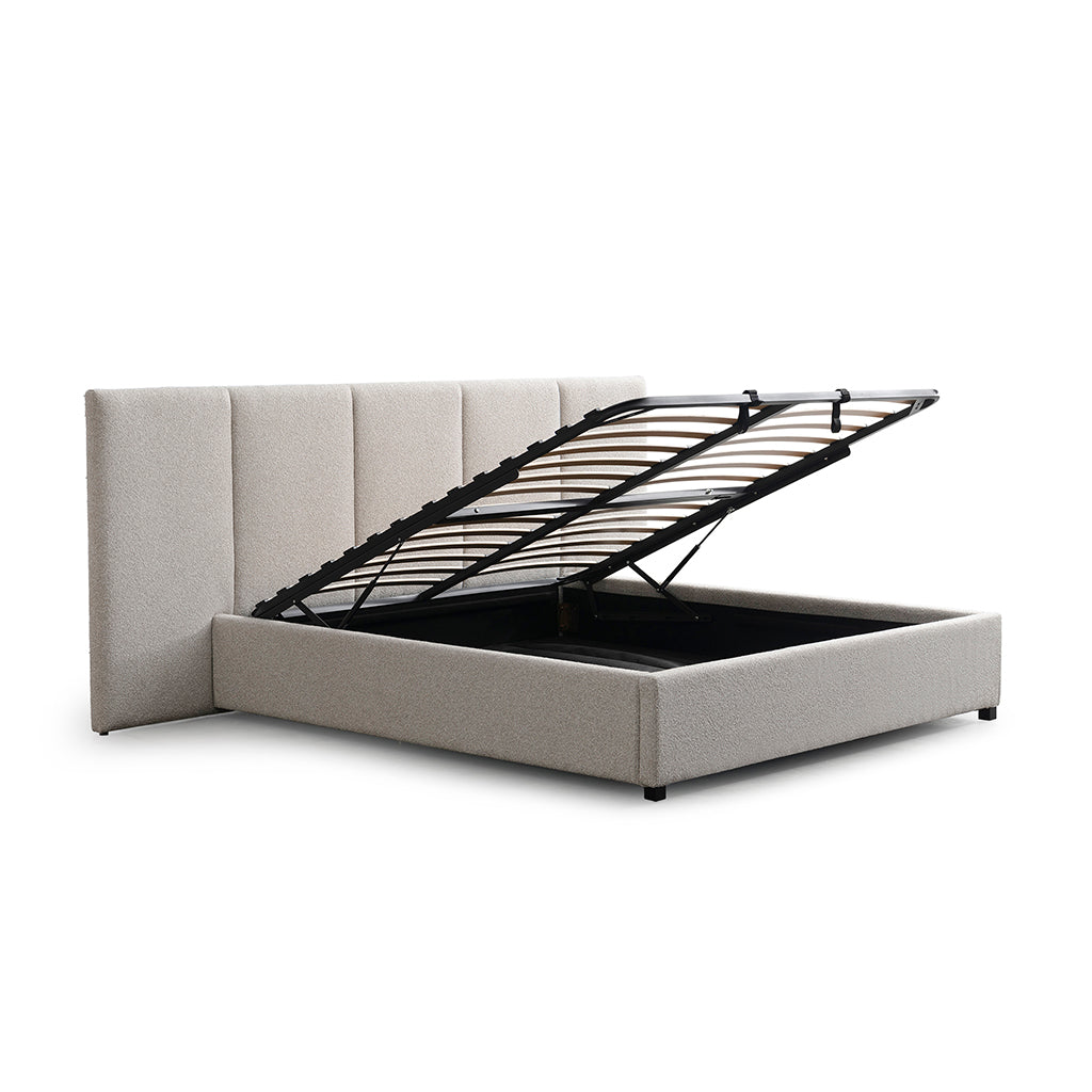 Amado King Bed Frame - Clay Grey with Storage Bed Frame Ming-Core   